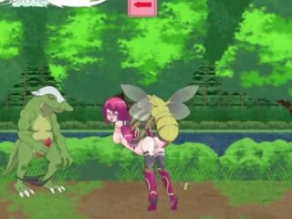 Guild meister &vert; peringkat 1 &vert; scarlet berambut kekasih subdued oleh lizard monsters dan bos kepada mendapatkan beliau faraj diisi dengan beban daripada air mani &vert; hentai permainan gameplay p1
