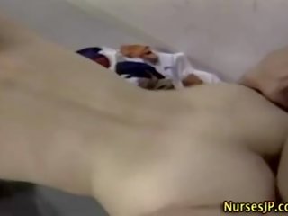 Japonesa asiática enfermeira caralho e ejaculação