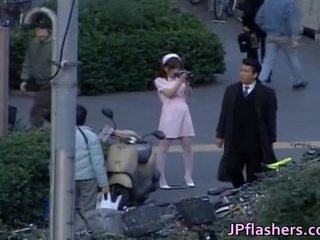 Naughty Asian babe Is Pissing In Public