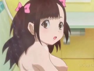 Casa de banho anime adulto vídeo com inocente jovem grávida nu divinity