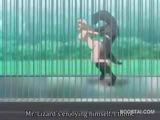 Povekas anime adolescent kusipää naulattu kova mukaan monsterin at the zoo