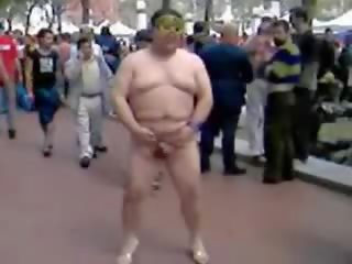 Fat Asian lad Jerking On The Street show