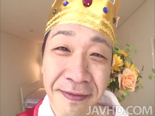 Aiuchi role plays with a lustful bloke that thinks he is the king of her apartment